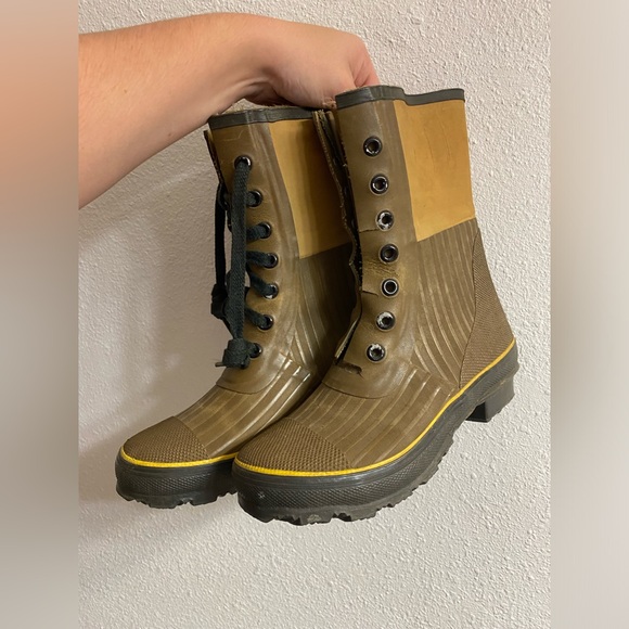 Vintage Insulated Work Boots Steel Shank Tall Lace Up - Size 6 - Picture 1 of 14